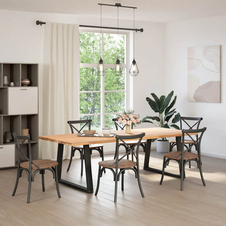 Vidaxl eettafelpoten 2 st v-vormig 100x(72-73,3) cm staal zwart