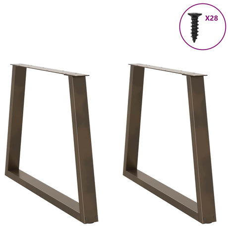 Vidaxl eettafelpoten 2 st v-vormig 100x(72-73,3) cm staal naturel