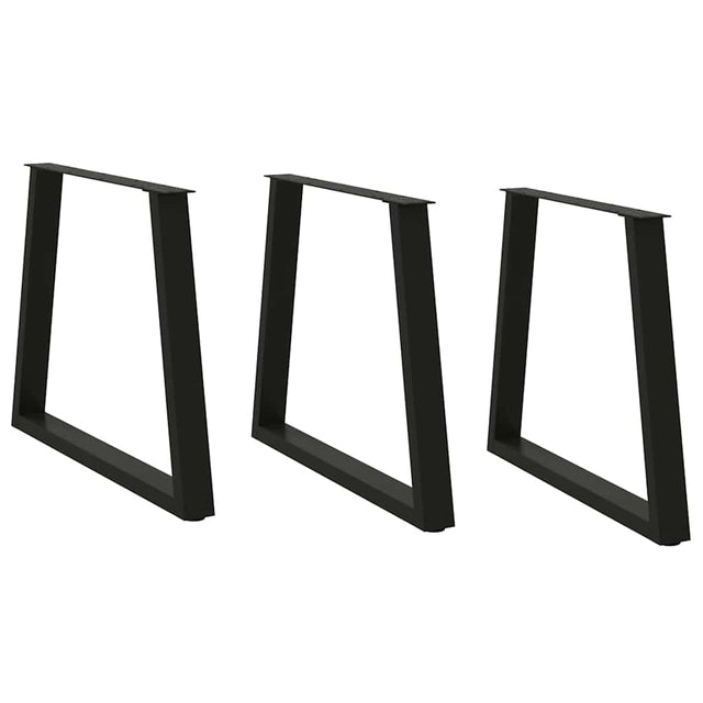 Vidaxl eettafelpoten 3 st v-vormig 70x(72-73,3) cm staal zwart