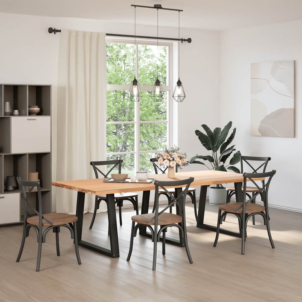 Vidaxl eettafelpoten 3 st v-vormig 70x(72-73,3) cm staal zwart