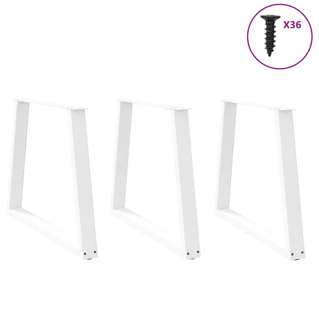 Vidaxl eettafelpoten 3 st v-vormig 70x(72-73,3) cm staal wit
