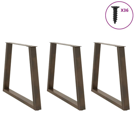Vidaxl eettafelpoten 3 st v-vormig 70x(72-73,3) cm staal naturel