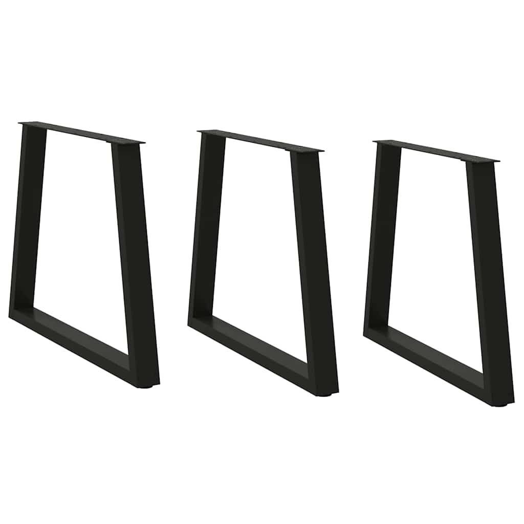Vidaxl eettafelpoten 3 st v-vormig 80x(72-73,3) cm staal zwart