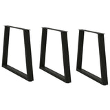 Vidaxl eettafelpoten 3 st v-vormig 80x(72-73,3) cm staal zwart