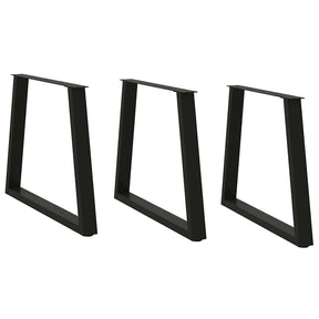 Vidaxl eettafelpoten 3 st v-vormig 80x(72-73,3) cm staal zwart
