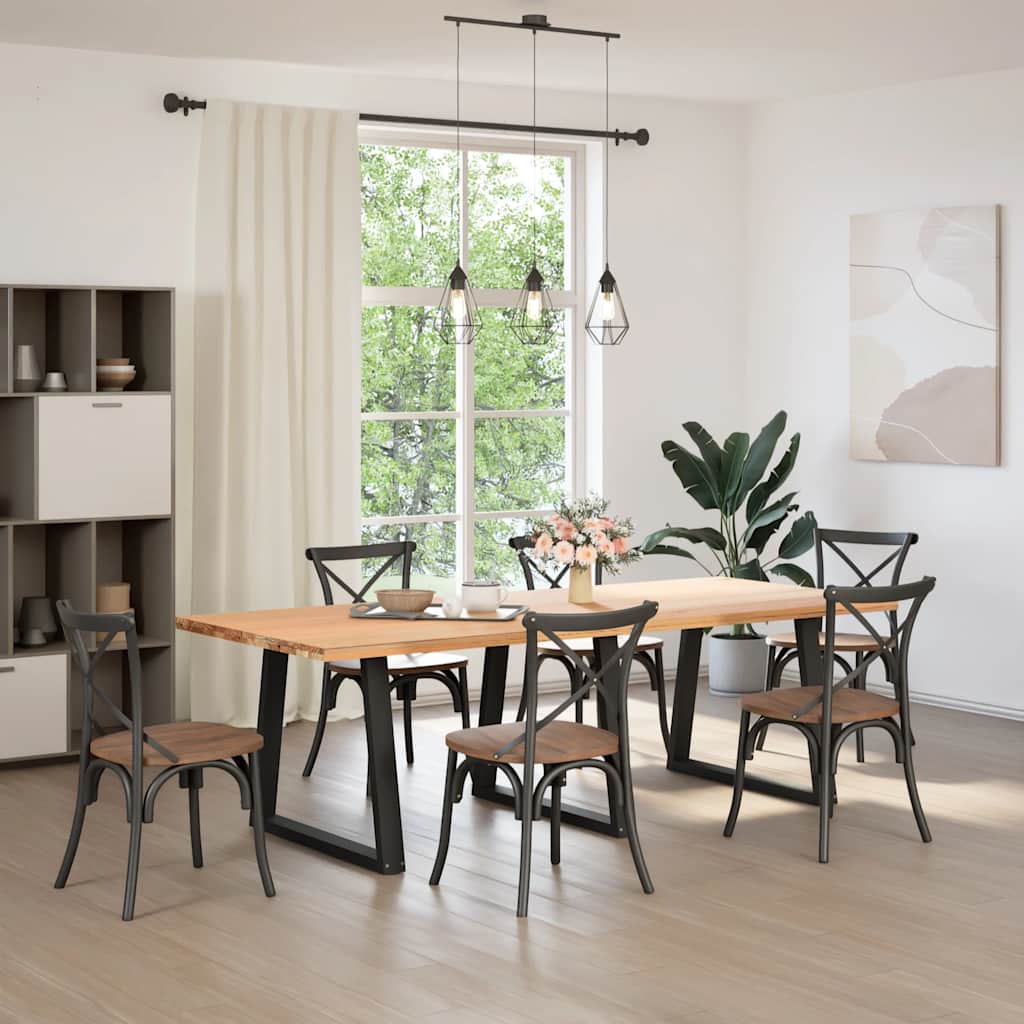 Vidaxl eettafelpoten 3 st v-vormig 80x(72-73,3) cm staal zwart
