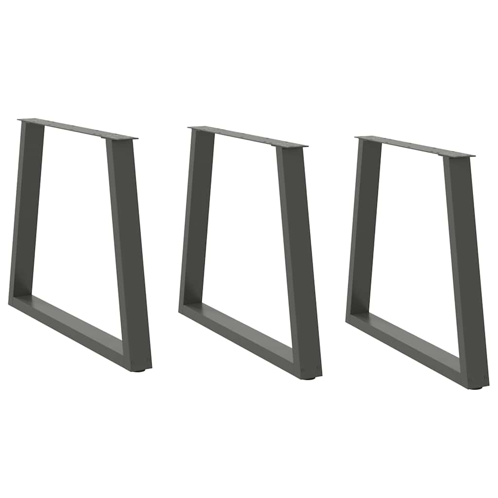 Vidaxl eettafelpoten 3 st v-vormig 80x(72-73,3) cm staal antraciet