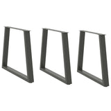 Vidaxl eettafelpoten 3 st v-vormig 80x(72-73,3) cm staal antraciet