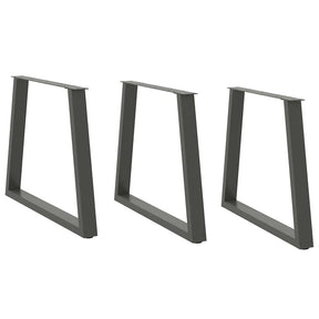 Vidaxl eettafelpoten 3 st v-vormig 80x(72-73,3) cm staal antraciet