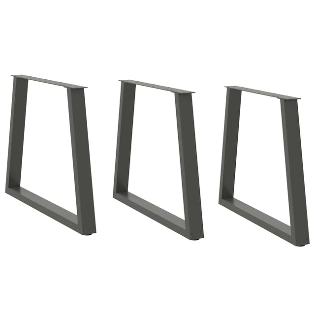 Vidaxl eettafelpoten 3 st v-vormig 80x(72-73,3) cm staal antraciet