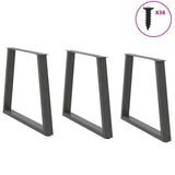 Vidaxl eettafelpoten 3 st v-vormig 80x(72-73,3) cm staal antraciet