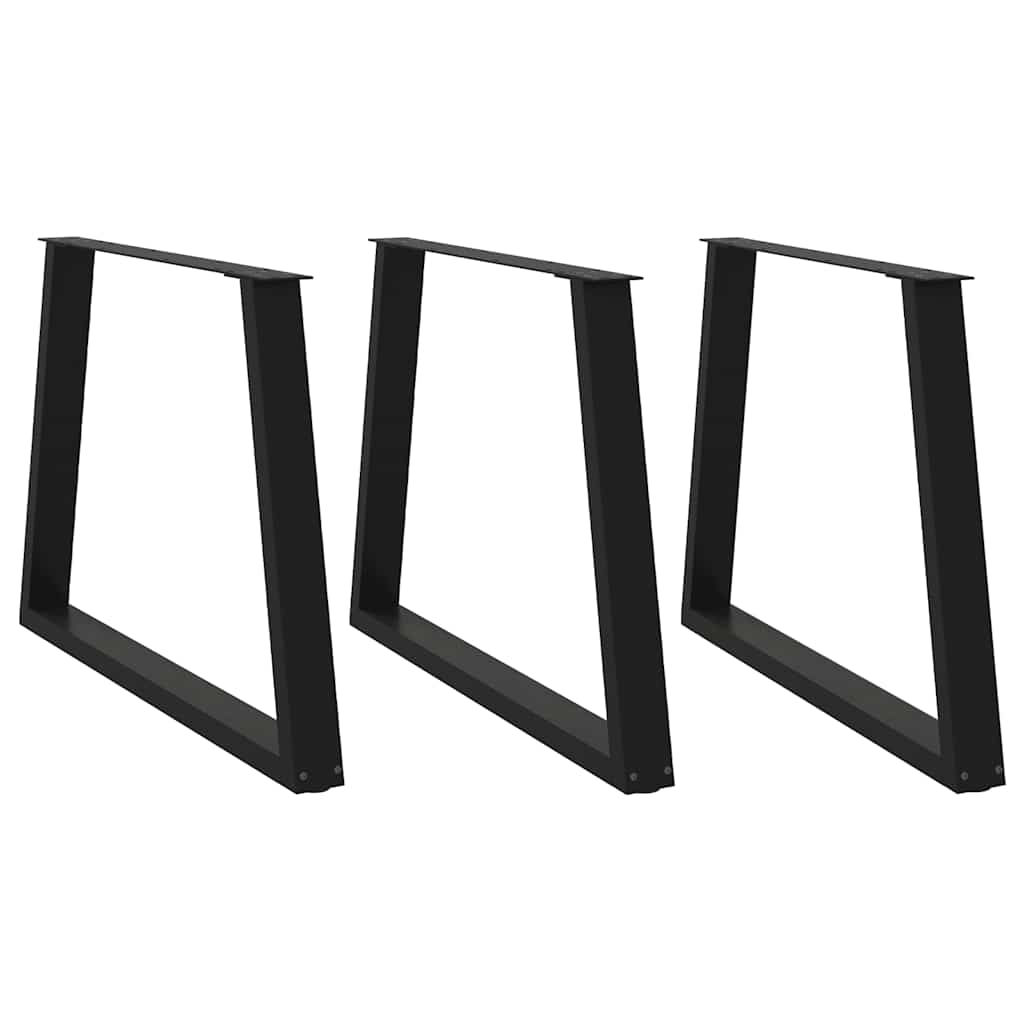 Vidaxl eettafelpoten 3 st v-vormig 90x(72-73,3) cm staal zwart