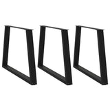 Vidaxl eettafelpoten 3 st v-vormig 90x(72-73,3) cm staal zwart