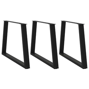 Vidaxl eettafelpoten 3 st v-vormig 90x(72-73,3) cm staal zwart