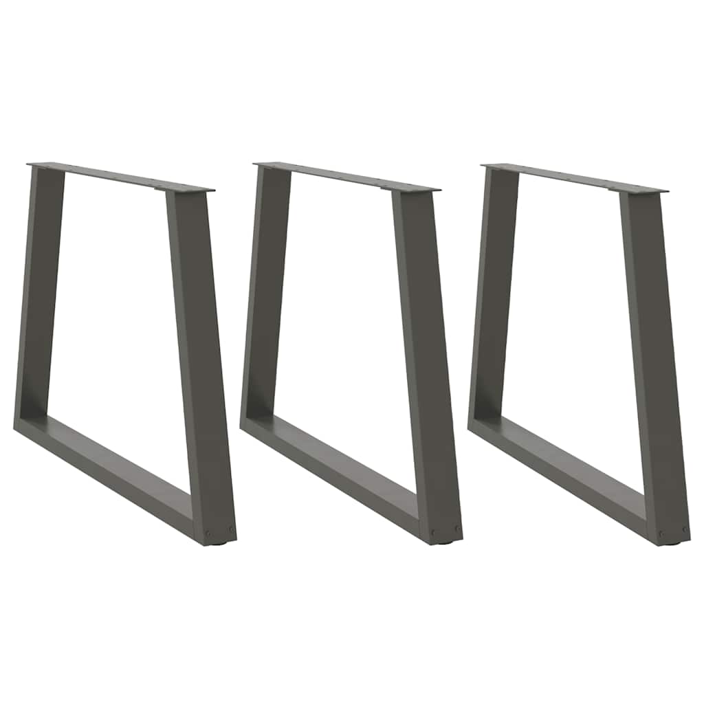 Vidaxl eettafelpoten 3 st v-vormig 90x(72-73,3) cm staal antraciet