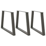 Vidaxl eettafelpoten 3 st v-vormig 90x(72-73,3) cm staal antraciet