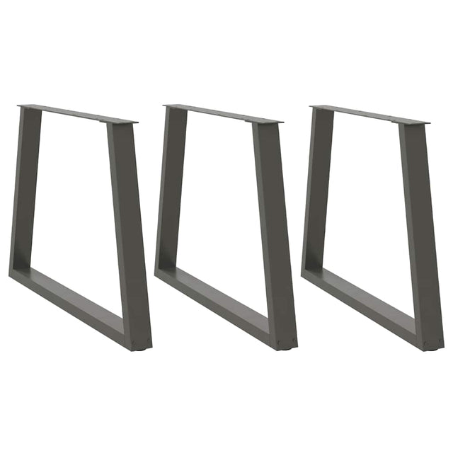 Vidaxl eettafelpoten 3 st v-vormig 90x(72-73,3) cm staal antraciet