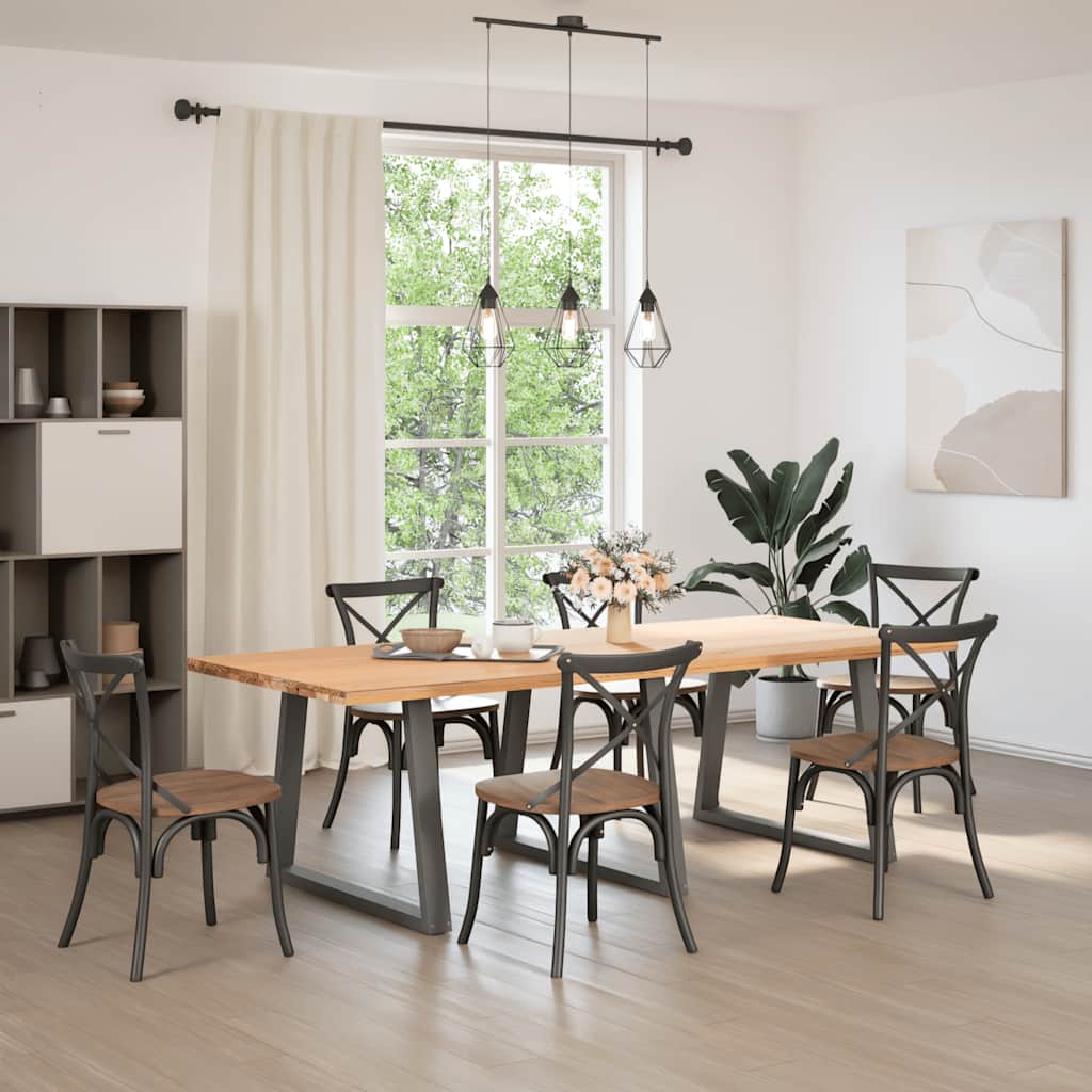 Vidaxl eettafelpoten 3 st v-vormig 90x(72-73,3) cm staal antraciet