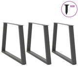 Vidaxl eettafelpoten 3 st v-vormig 90x(72-73,3) cm staal antraciet