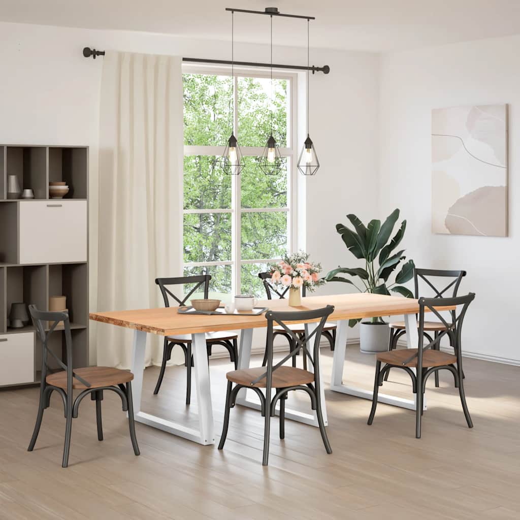 Vidaxl eettafelpoten 3 st v-vormig 100x(72-73,3) cm staal wit