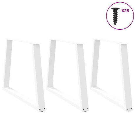 Vidaxl eettafelpoten 3 st v-vormig 100x(72-73,3) cm staal wit