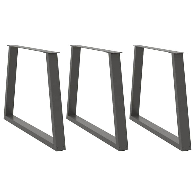 Vidaxl eettafelpoten 3 st v-vormig 100x(72-73,3) cm staal antraciet