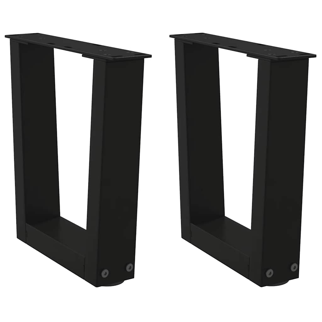 Vidaxl salontafelpoten 2 st v-vormig 30x(30-31,3) cm staal zwart
