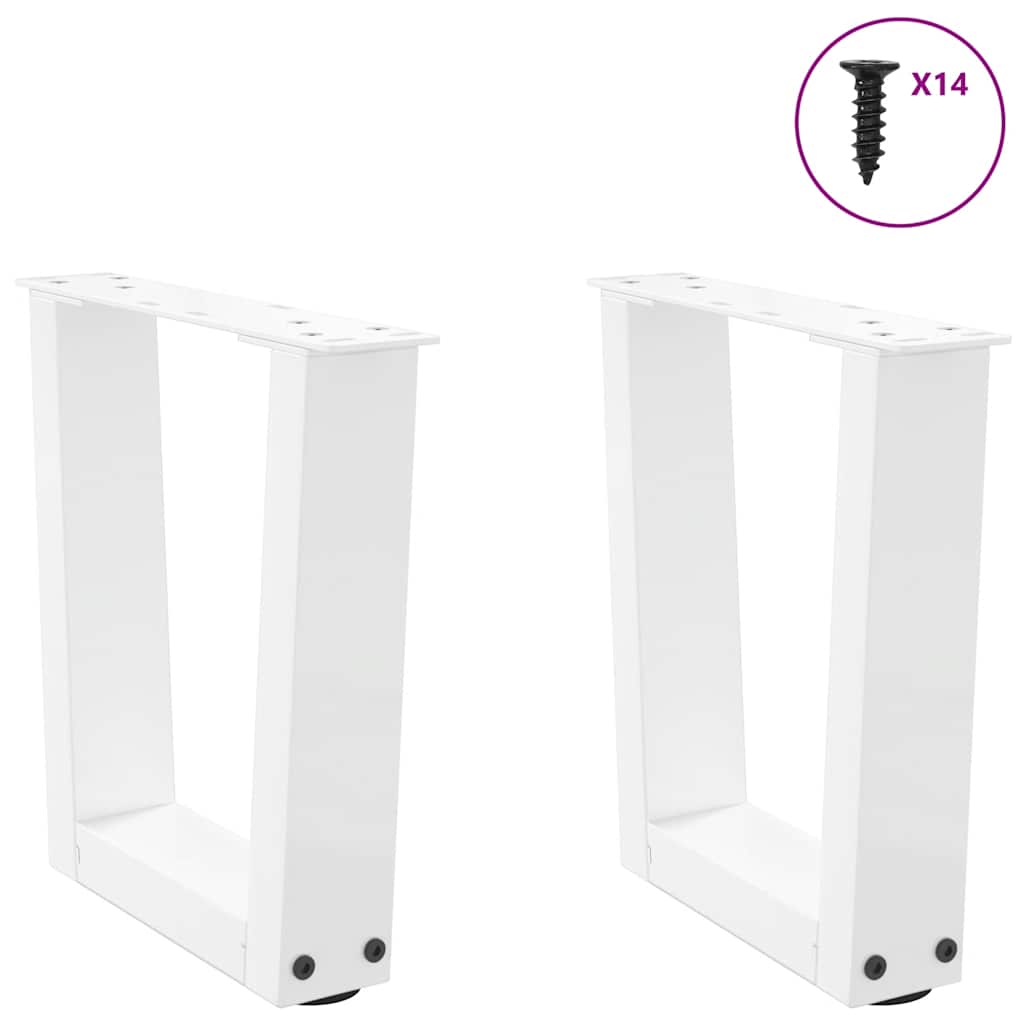 Vidaxl salontafelpoten 2 st v-vormig 30x(30-31,3) cm staal wit