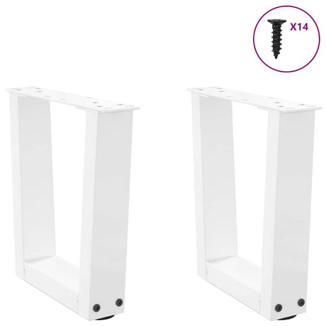 Vidaxl salontafelpoten 2 st v-vormig 30x(30-31,3) cm staal wit