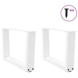 Vidaxl salontafelpoten 2 st v-vormig 50x(30-31,3) cm staal wit