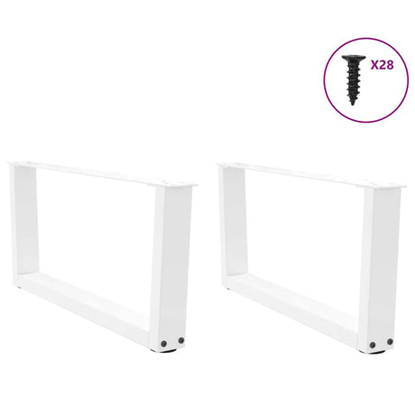 Vidaxl salontafelpoten 2 st v-vormig 70x(30-31,3) cm staal wit