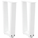 Vidaxl salontafelpoten 2 st v-vormig 28x(42-43,3) cm staal wit