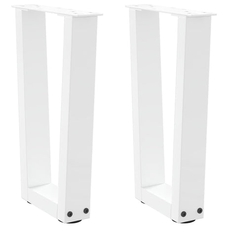 Vidaxl salontafelpoten 2 st v-vormig 28x(42-43,3) cm staal wit