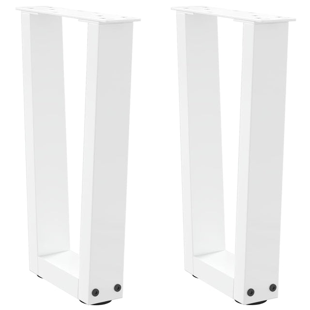 Vidaxl salontafelpoten 2 st v-vormig 28x(42-43,3) cm staal wit