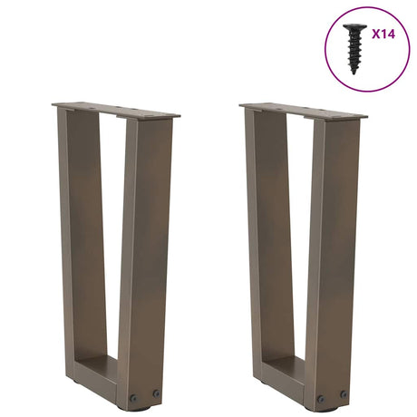Vidaxl salontafelpoten 2 st v-vormig 28x(42-43,3) cm staal naturel