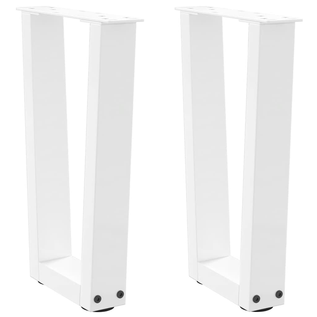Vidaxl salontafelpoten 2 st v-vormig 38x(42-43,3) cm staal wit