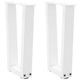Vidaxl salontafelpoten 2 st v-vormig 38x(42-43,3) cm staal wit