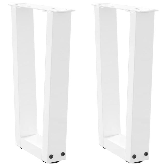 Vidaxl salontafelpoten 2 st v-vormig 38x(42-43,3) cm staal wit