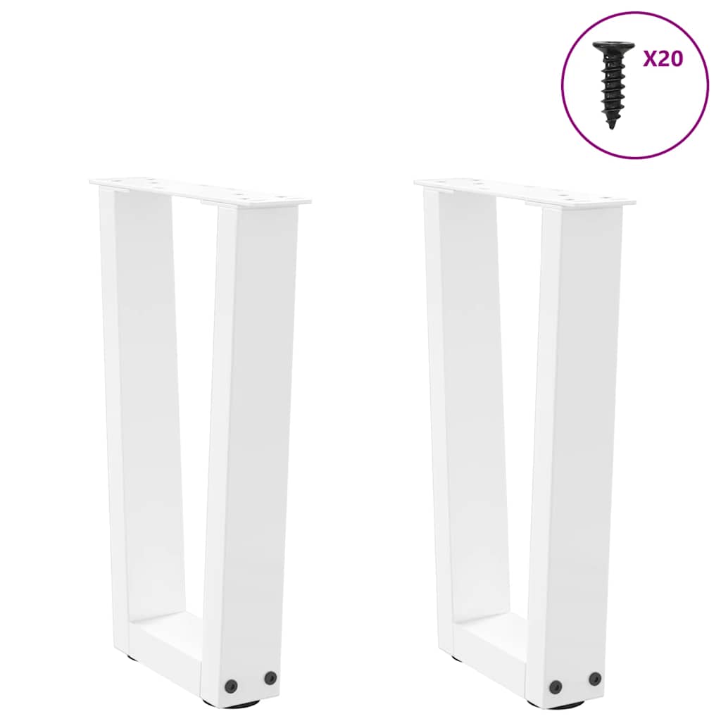 Vidaxl salontafelpoten 2 st v-vormig 38x(42-43,3) cm staal wit