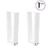 Vidaxl salontafelpoten 2 st v-vormig 38x(42-43,3) cm staal wit
