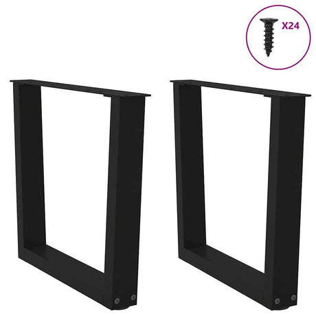 Vidaxl salontafelpoten 2 st v-vormig 60x(42-43,3) cm staal zwart