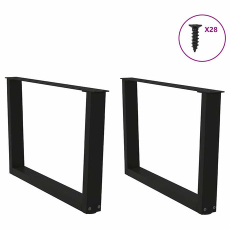 Vidaxl salontafelpoten 2 st v-vormig 70x(42-43,3) cm staal zwart