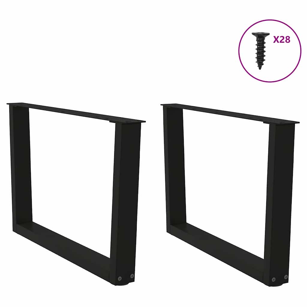 Vidaxl salontafelpoten 2 st v-vormig 70x(42-43,3) cm staal zwart