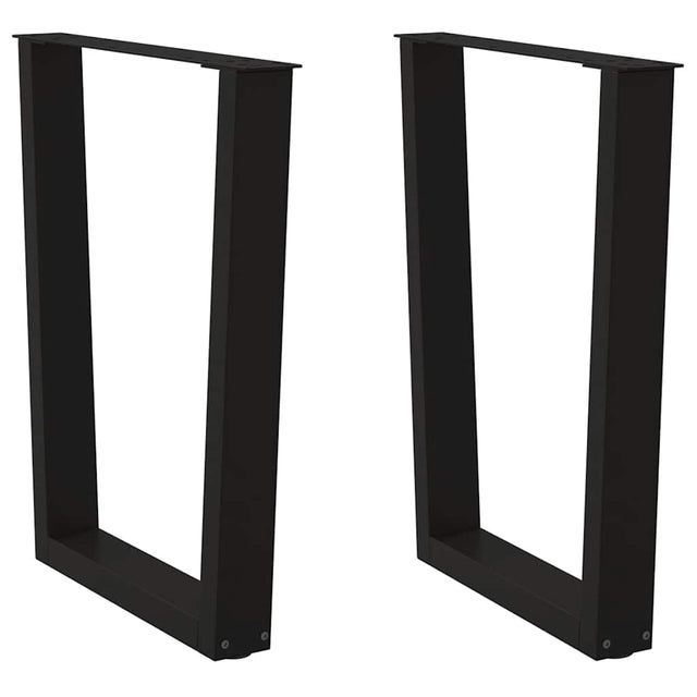 Vidaxl eettafelpoten 2 st v-vormig 70x(72-73,3) cm staal zwart