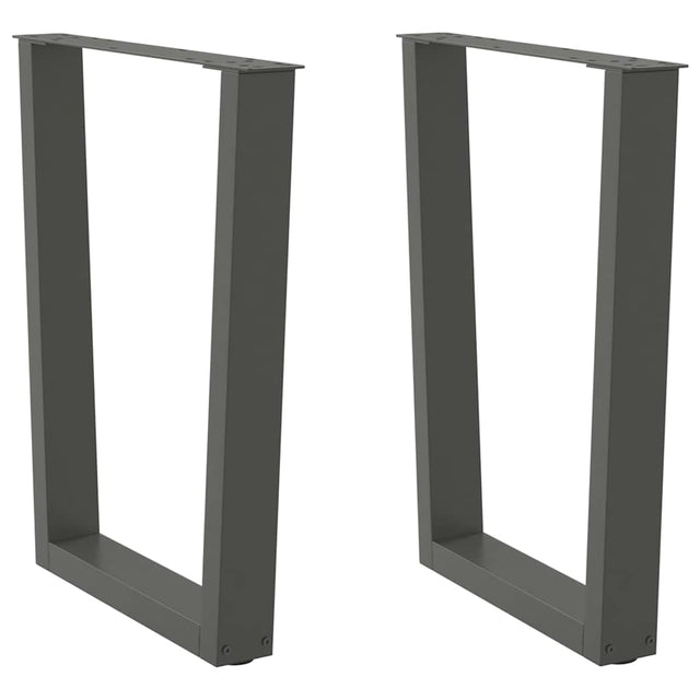 Vidaxl eettafelpoten 2 st v-vormig 70x(72-73,3) cm staal antraciet