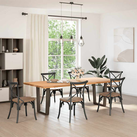 Vidaxl eettafelpoten 2 st v-vormig 70x(72-73,3) cm staal naturel