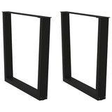 Vidaxl eettafelpoten 2 st v-vormig 80x(72-73,3) cm staal zwart