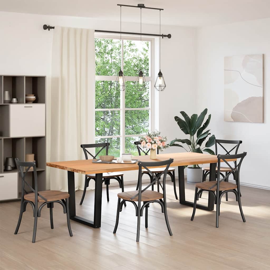 Vidaxl eettafelpoten 2 st v-vormig 80x(72-73,3) cm staal zwart