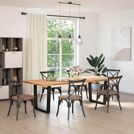 Vidaxl eettafelpoten 2 st v-vormig 80x(72-73,3) cm staal zwart