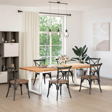 Vidaxl eettafelpoten 2 st v-vormig 90x(72-73,3) cm staal wit